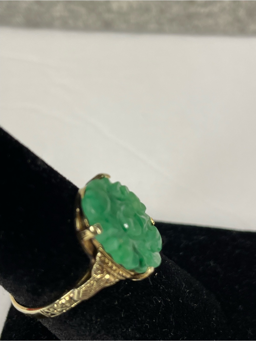 Vintage Jade 14K Ring Size 7.5 - Picture 5 of 10